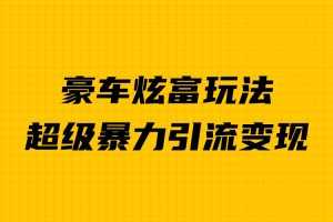 （6873期）豪车炫富独家玩法，暴力引流多重变现，手把手教学