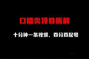 （6705期）口播类项目拆解，十分钟一条视频，百分百起号