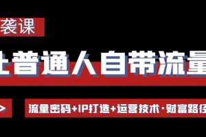 （4250期）让普通人自带流量的逆袭课：流量密码+IP打造+运营技术·财富路径