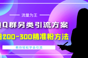 （4122期）外面收费888元的QQ群另类引流方案：日200~300精准粉方法