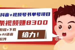 (2908期)最新抖音+视频号书单号项目:一条视频赚8300【详细教程+AI语音合成软件】