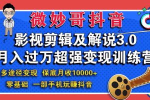 （1552期）影视剪辑及解说3.0：零基础，一部手机玩赚抖音，多途径月收入10000+