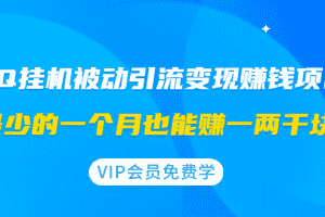 (1417期)QQ挂机被动引流变现赚钱项目:最少的一个月也能赚一两千块