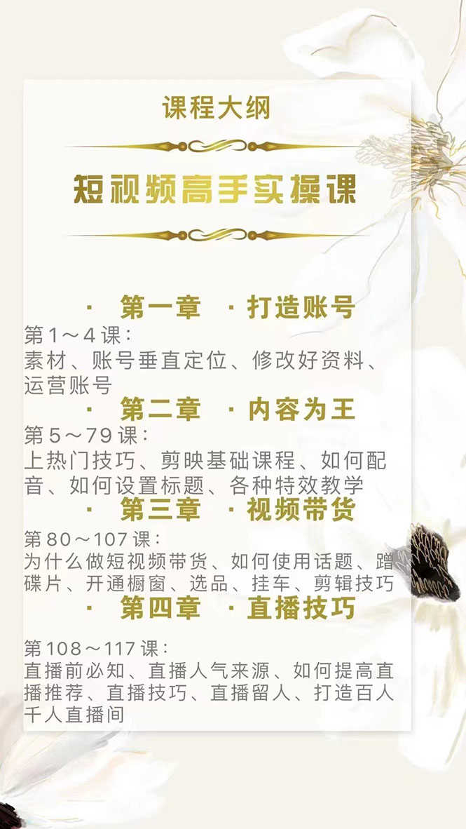 （2889期）短视频高手实操课：从入门到精通，账号+运营+直播，应有尽有！