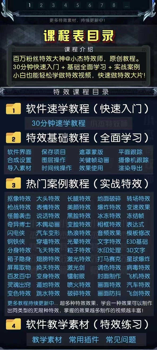 （2878期）1000w粉丝大佬的特效课·从零快速学特效视频，快速入门（软件+教程+素材）