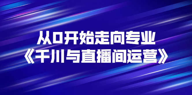 （2728期）从0开始走向专业《千川与直播间运营》93节视频课程