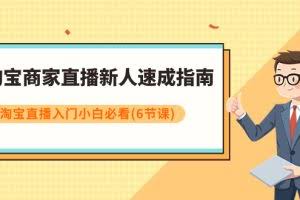 （7861期）淘宝商家直播新人速成指南，淘宝直播入门小白必看（6节课）