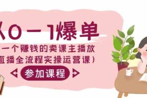 (9032期)从0-1爆单-做一个赚钱的卖课主播放(直播全流程实操运营课)