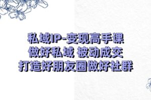 （11209期）私域IP-变现高手课：做好私域 被动成交，打造好朋友圈做好社群（18节）