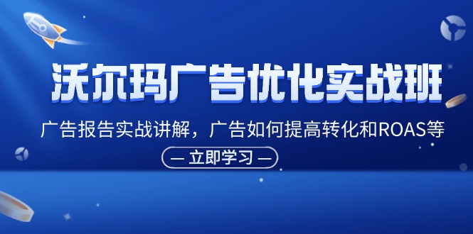 沃尔玛广告优化实战班，广告报告实战讲解，广告如何提高转化和ROAS等_酷乐网