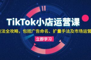 (13063期)TikTok小店运营课:投流技法全攻略,包括广告命名 扩量手法及市场运营方法