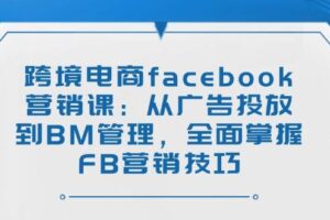 （14314期）跨境电商facebook营销课：从广告投放到BM管理，全面掌握FB营销技巧