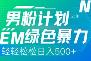 （14174期）25年新男粉计划绿色暴力项目轻轻松松日收500+