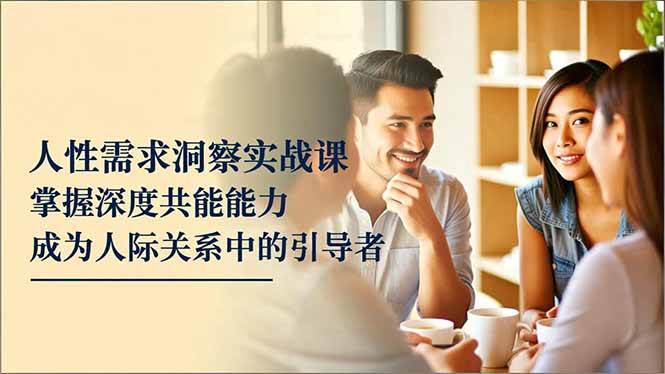 人性需求洞察实战课，掌握深度共感能力，成为人际关系中的引导者-汇创资源网-一个提供最全的虚拟资源网站