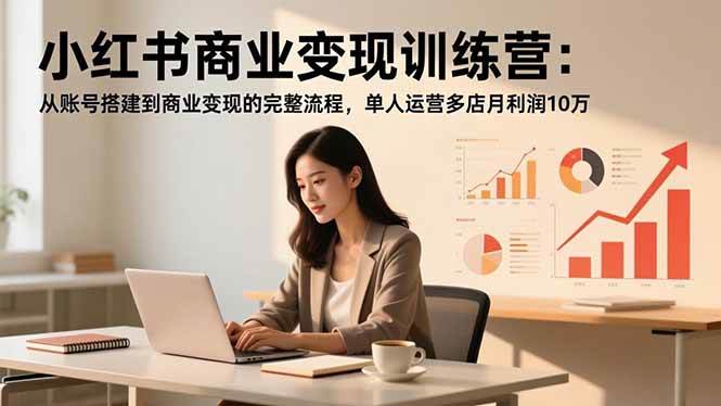 小红书商业变现：账号搭建到商业变现完整流程，运营多店利润10万-汇创资源网-一个提供最全的虚拟资源网站