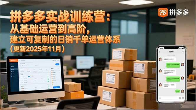 拼多多实战营：基础运营到高阶，建立可复制的日销千单运营体系-汇创资源网-一个提供最全的虚拟资源网站