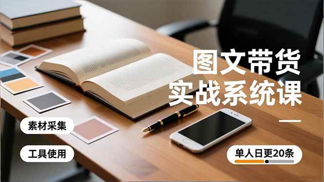 图文带货实战课，工具使用、素材采集、防同质化，日更20条月入3w+-汇创资源网-一个提供最全的虚拟资源网站
