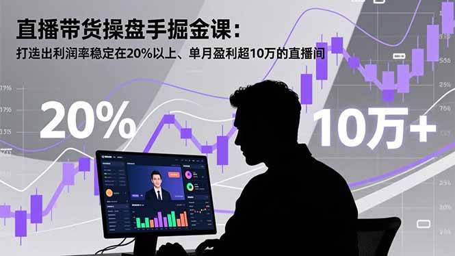 直播带货操盘手掘金课：打造出利润率稳定在20%以上、单月盈利10万-汇创资源网-一个提供最全的虚拟资源网站