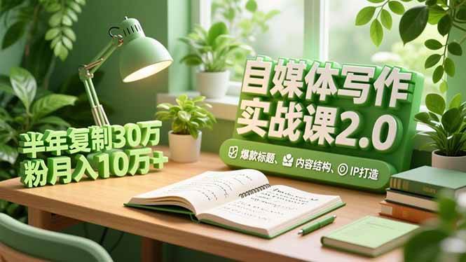 自媒体写作实战课，爆款标题、内容结构、IP打造，半年月入10万+-汇创资源网-一个提供最全的虚拟资源网站