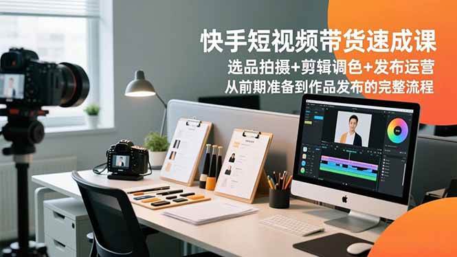 快手短视频带货速成课,选品拍摄+剪辑调色+发布运营,完整流程-汇创资源网-一个提供最全的虚拟资源网站