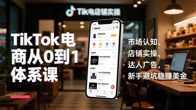 TikTok电商从0到1体系课,市场认知、店铺实操、达人广告 稳赚美金-汇创资源网-一个提供最全的虚拟资源网站