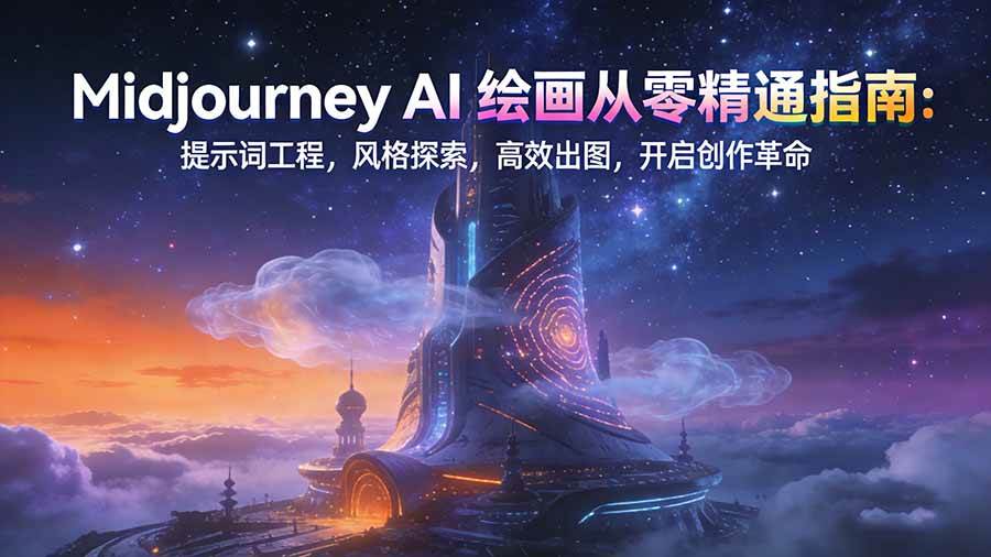 Midjourney AI绘画从零精通指南：提示词工程 风格探索 高效出图-汇创资源网-一个提供最全的虚拟资源网站