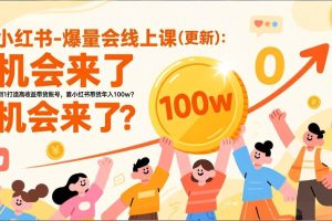 (17211期)2026小红书爆量会线上课(更新) :0到1打造高收益带货账号,靠小红书带货年入100w?机会来了!