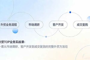 （17324期）外贸TOP业务实战课：一套从市场调研、客户开发到成交复购的完整外贸方法论