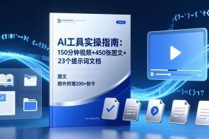 （17504期）AI工具实操指南：150分钟视频+450张图文+23个提示词文档，额外附赠200+指令