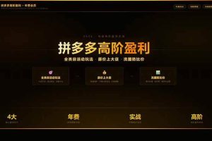 (17799期)拼多多高阶盈利年费会员(更新3月):全类目活动玩法、原价上大促、洗图防比价等核心盈利技术