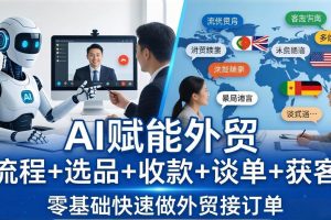 (17930期)外贸+AI实战课:流程+选品+收款+谈单+获客,零基础快速做外贸接订单