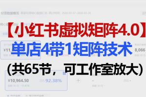 (18000期)小红书虚拟矩阵4.0技术:单店4带1矩阵(共65节,可工作室放大)