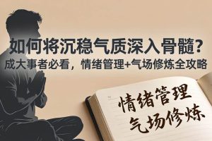 （18058期）付费文章：如何将沉稳气质深入骨髓？成大事者必看，情绪管理+气场修炼全攻略