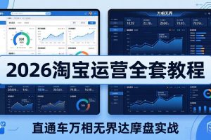 （18373期）2026淘宝运营全套教程(更新5月8日)，直通车万相无界达摩盘实战，从基础到进阶提升流量转化
