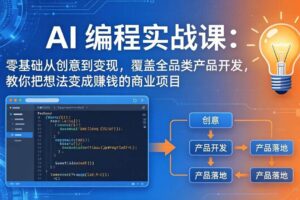 (18857期)AI编程实战课-第三期-6月更新:零基础从创意到变现,覆盖全品类产品开发,把想法变成赚钱项目