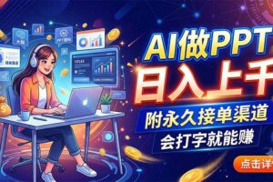 （19644期）AI做PPT日入上千，附永久接单渠道，会打字就能赚