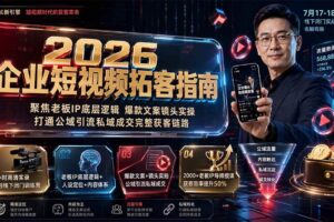 （19667期）2026企业短视频拓客指南：聚焦老板IP底层逻辑，爆款文案镜头实操，打通公域引流私域成交完整获客链路