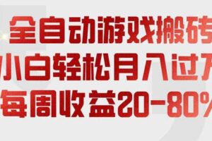 （19669期）全自动游戏搬砖，每周收益20-80%，只需操作1-2个小时，轻松月入过万，上不封顶